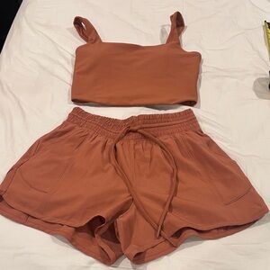 Women's Athletic Shorts in Rust